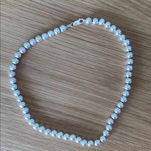 Silver bead necklace